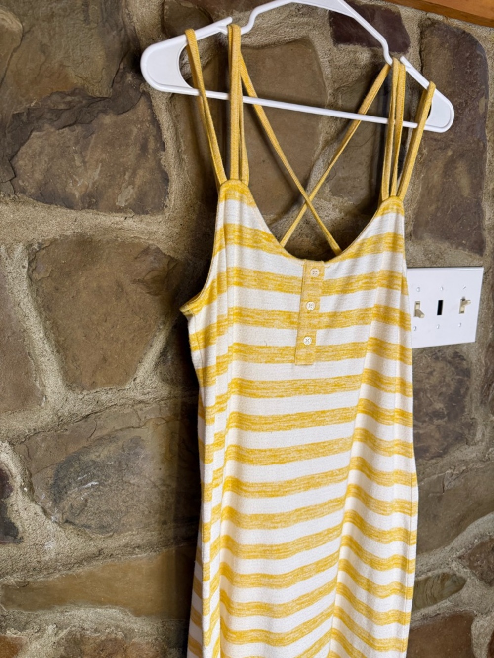 Market & Spruce Yellow and White Striped Midi Tank Dress - Picture 7 of 8